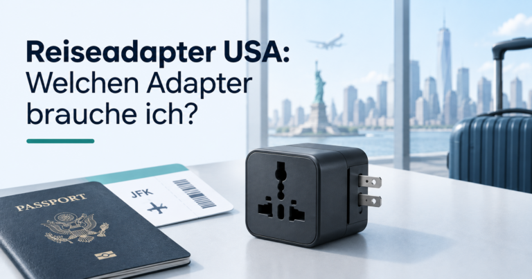 Reiseadapter USA vor New-York-Kulisse